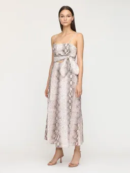 Zimmermann Bellitude Python Cut Out Midi Dress Animal Print Size 1 / AU 10 for rent on The Volte - image 1