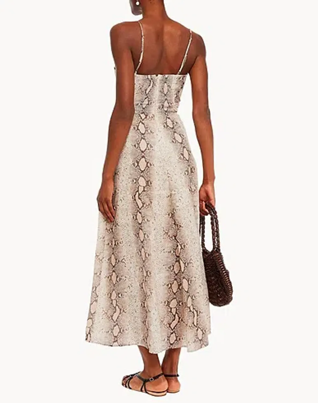 Zimmermann Bellitude Python Cut Out Midi Dress Animal Print Size 1 / AU 10 for rent on The Volte - main image