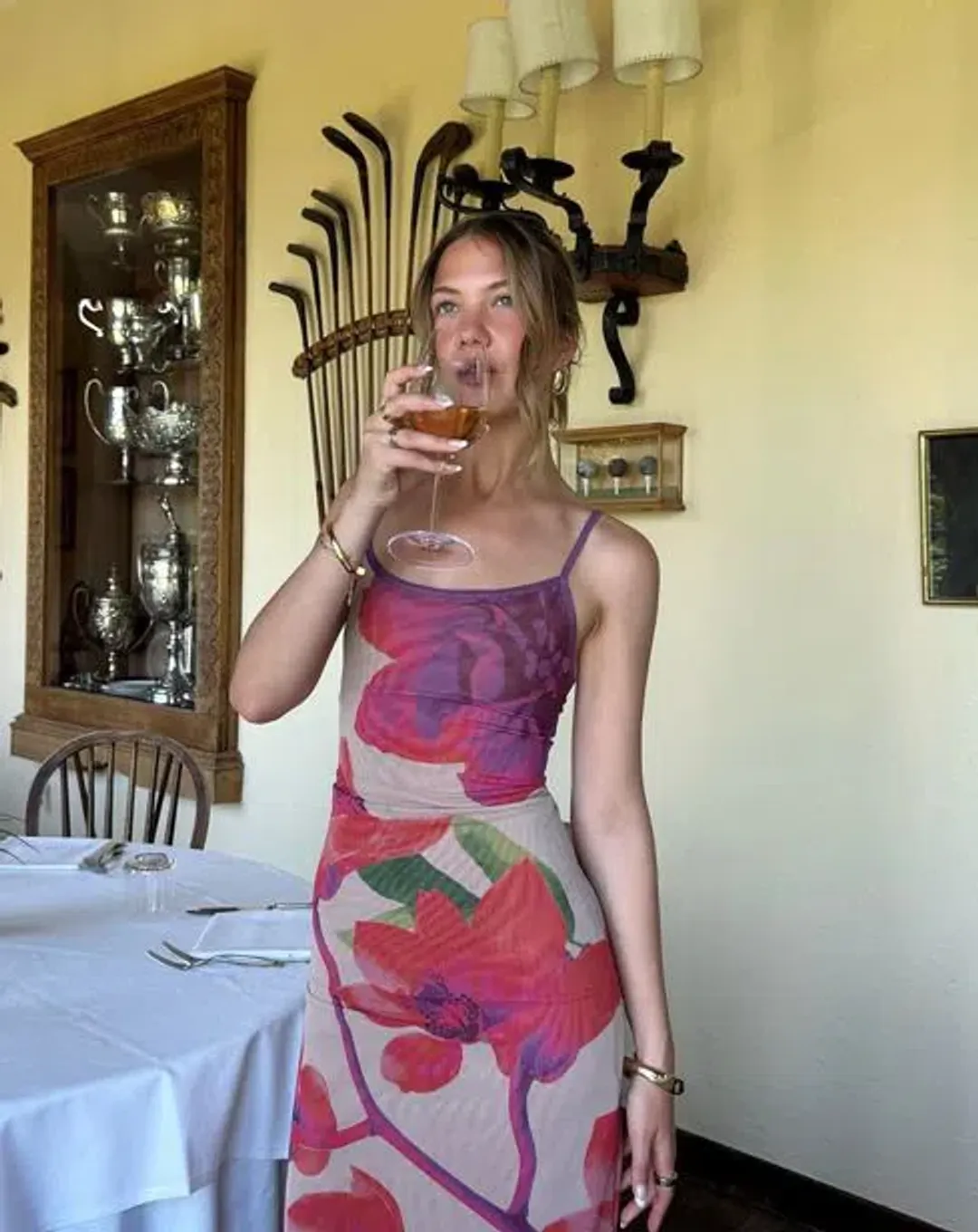 With Harper Lu Slip Dress Mesh Fuschia Bloom Size M / AU 10 for rent on The Volte - main image