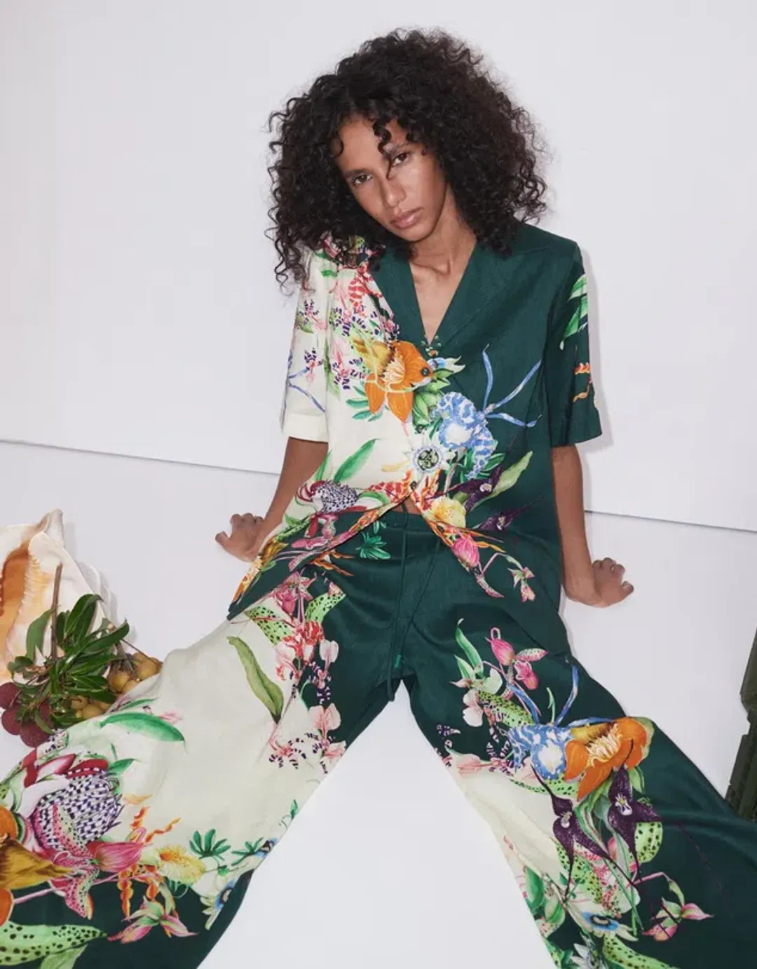 Alemais Aggie Shirt and Pants Set Floral Size 6 for rent on The Volte - main image