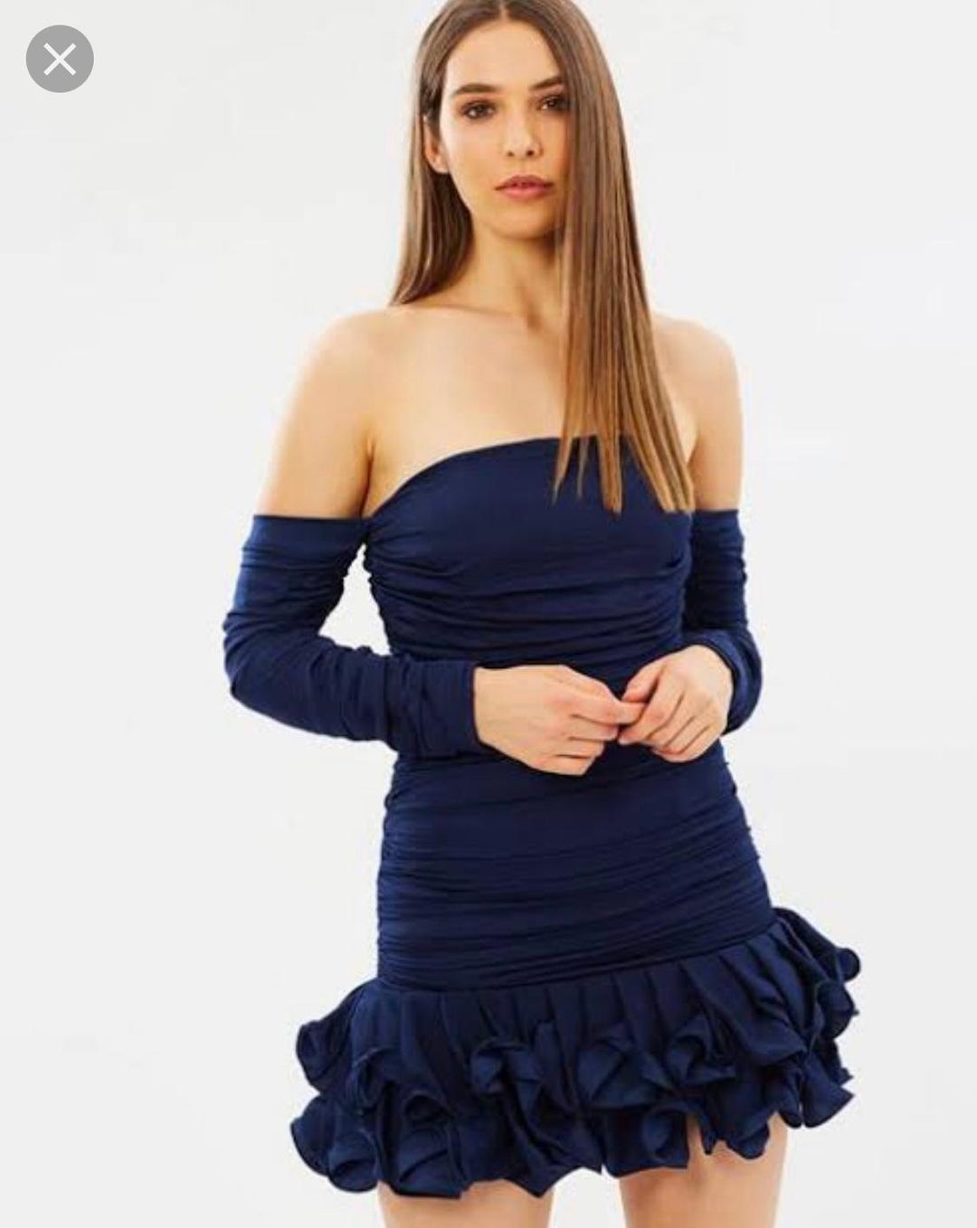 Mossman navy blue dress for rent on The Volte - main image