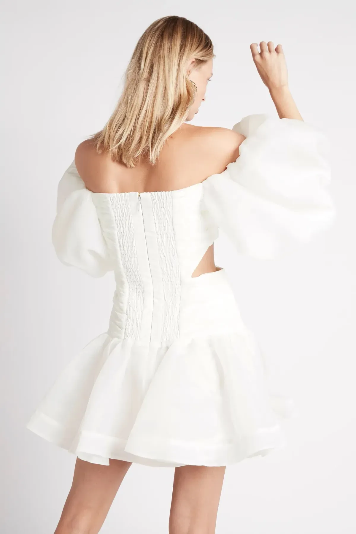 Aje Myriad Cut Out Mini Dress Ivory Size 10 - Image 3