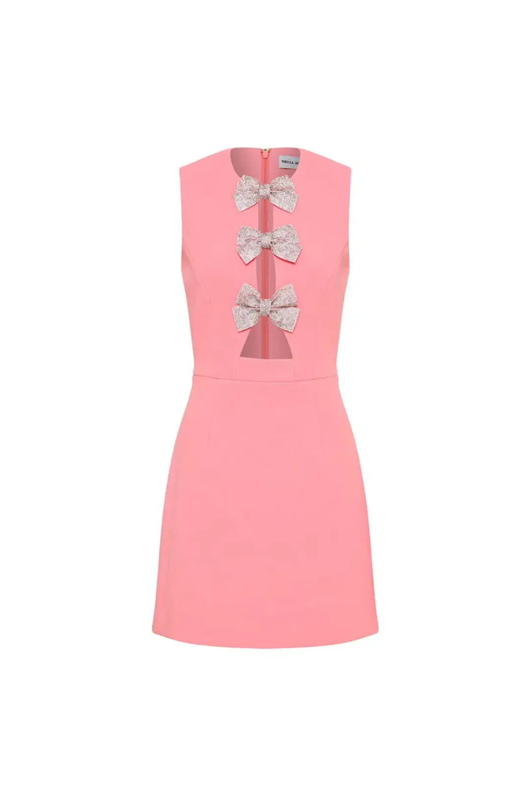 Rebecca Vallance Brittany Bow Mini Dress Pink Size 8 for rent on The Volte - main image