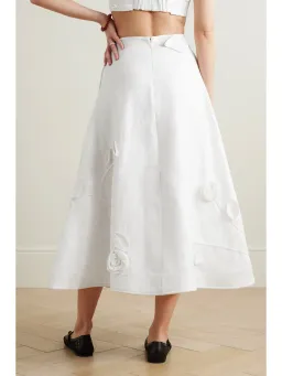 Zimmermann The Matchmaker Rose Bra and Flare Midi Skirt Set Ivory Size 1 / AU 10 for rent on The Volte - image 3