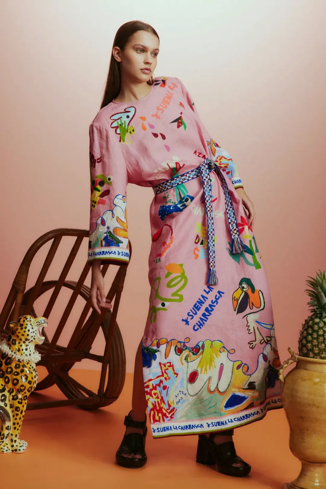 Alemais La Charrasca Midi Dress Pink Size 16 for rent on The Volte - main image