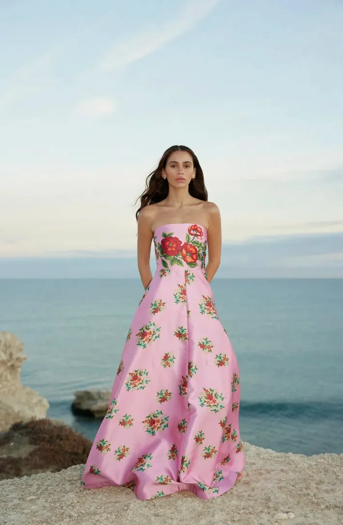 Aston Studio Audrey Dress in Salmon Bouquet Size 8 - Image 4