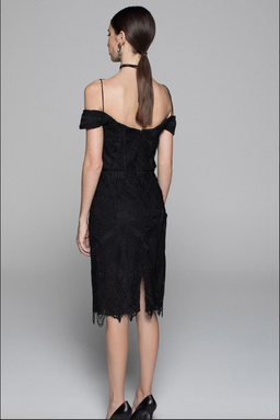 White Suede Pretty woman lace dress size 8 for rent on The Volte - image 3