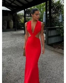 Effie Kats Valencia Gown in Cherry Red Size S / AU 8 for rent on The Volte - image 2