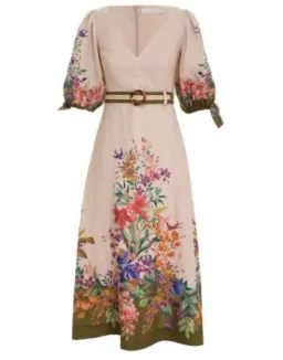 Zimmermann Tropicana Belted Floral-Print Linen Dress for rent on The Volte - image 3
