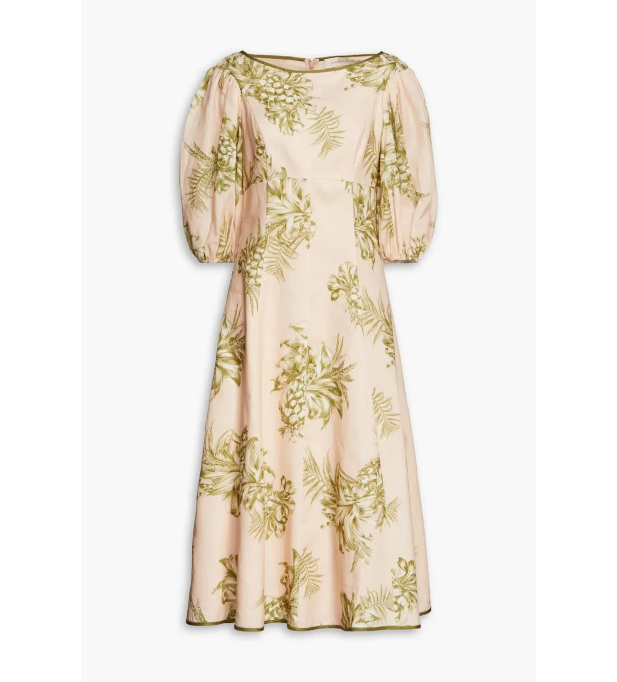 Zimmermann Empire Linen Floral Midi Dress Print Size 3 /AU14 - Image 2