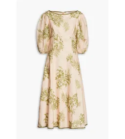 Zimmermann Empire Linen Floral Midi Dress Print Size 3 /AU14 for rent on The Volte - image 2