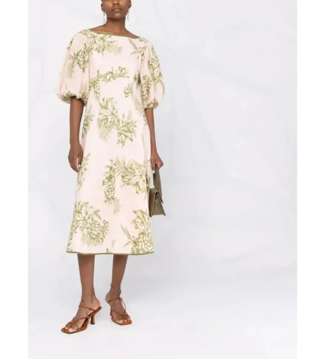 Zimmermann Empire Linen Floral Midi Dress Print Size 3 /AU14 for rent on The Volte - main image