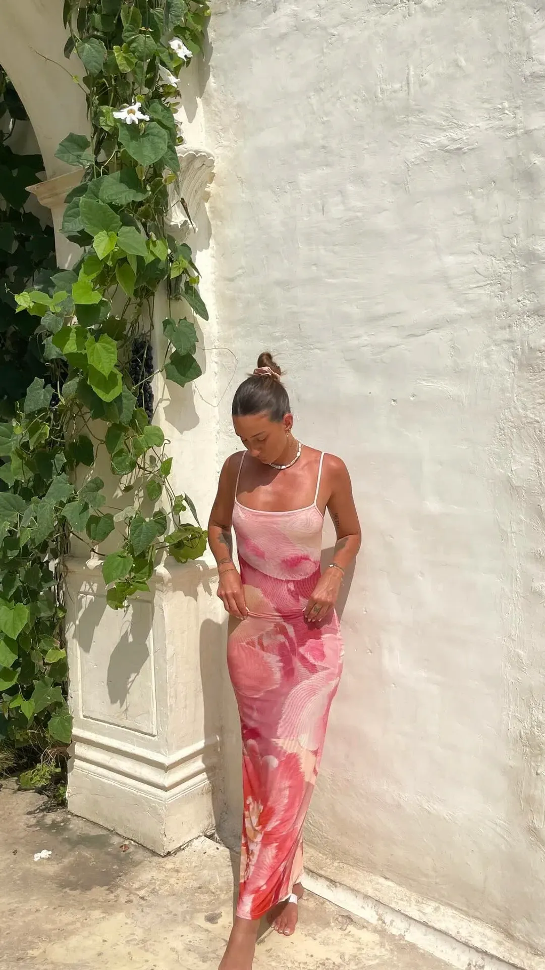 Isabelle Quinn Nora Mesh Maxi Dress Dahlia Floral Size 10 for rent on The Volte - main image