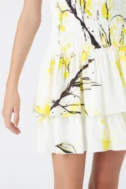 Aje Mimosa Shirred Ruffle Mini Dress Print Size 8 for rent on The Volte - image 3