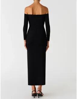 Misha Raelynn Matte Slinky Midi Dress Black Size 8/S for rent on The Volte - image 3