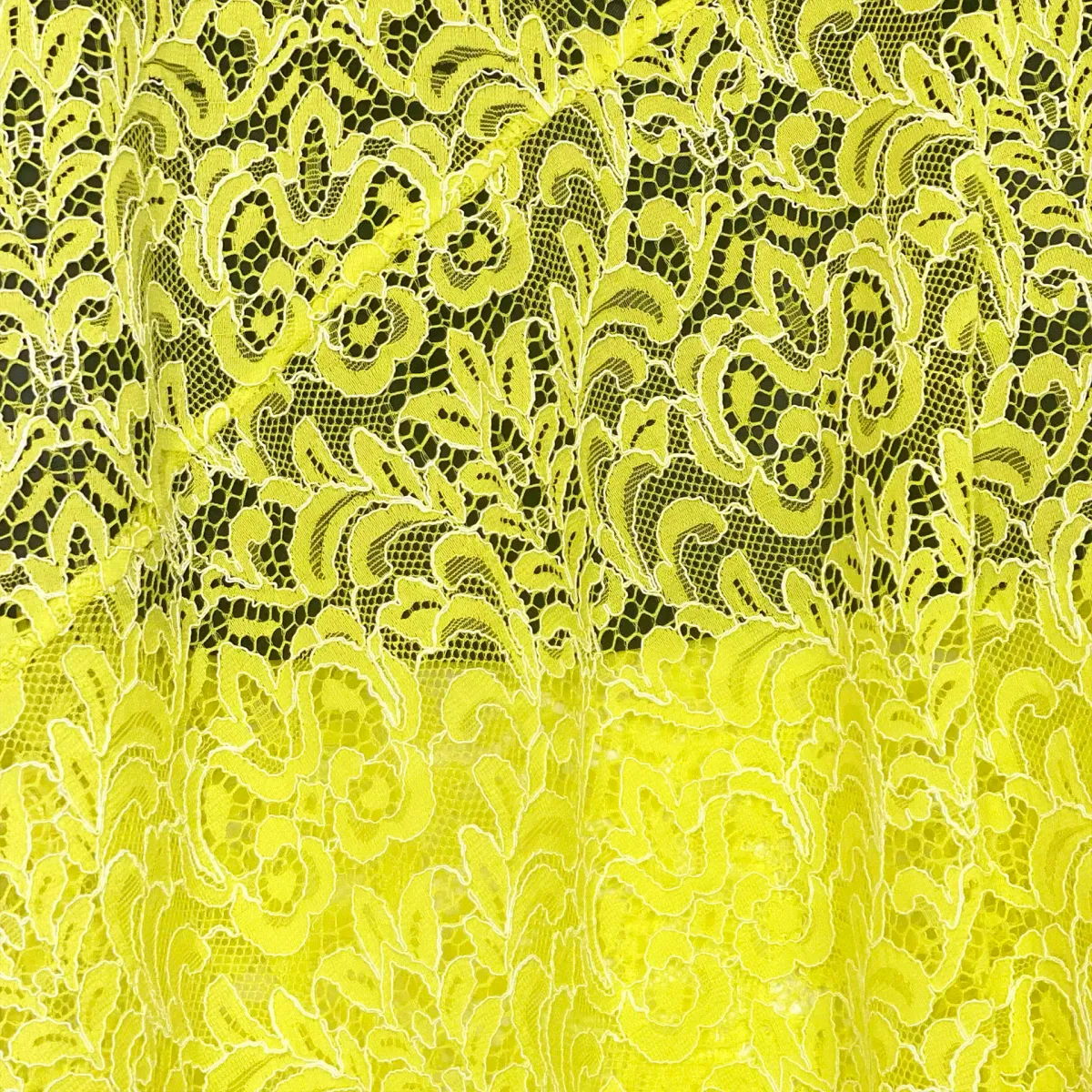 Marques Almeida Lace Layered Midi Skirt Yellow Black Size 10 - Image 7