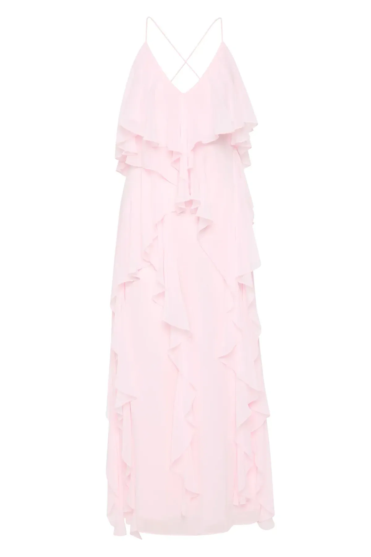 Aje Valentine Frill Maxi Dress Pastel Pink Size 10 - Image 5