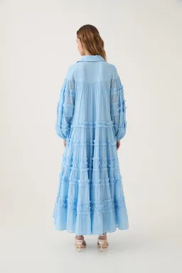 Aje Pastiche Tiered Maxi Dress Powder Blue Size 14 for rent on The Volte - image 2