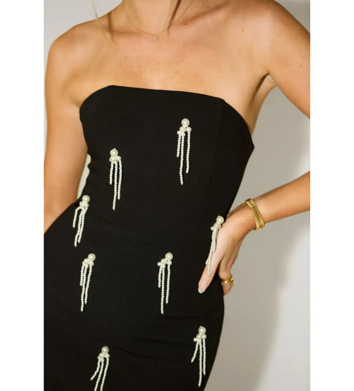 Odd Muse The Ultimate Muse Embellished Midi Dress Black Size AU 12 - Image 3