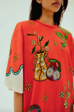 Alémais Rose Tee Midi Dress Red Size AU 16 for rent on The Volte - image 3