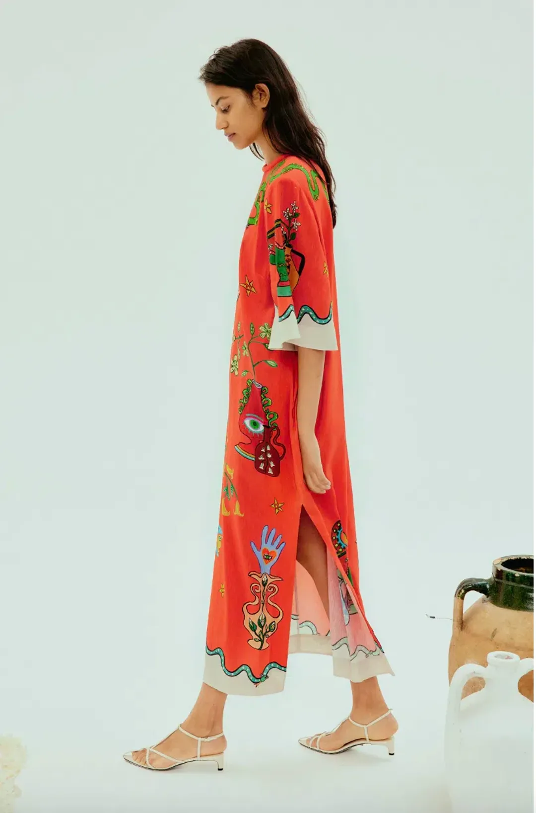 Alémais Rose Tee Midi Dress Red Size AU 16 for rent on The Volte - main image