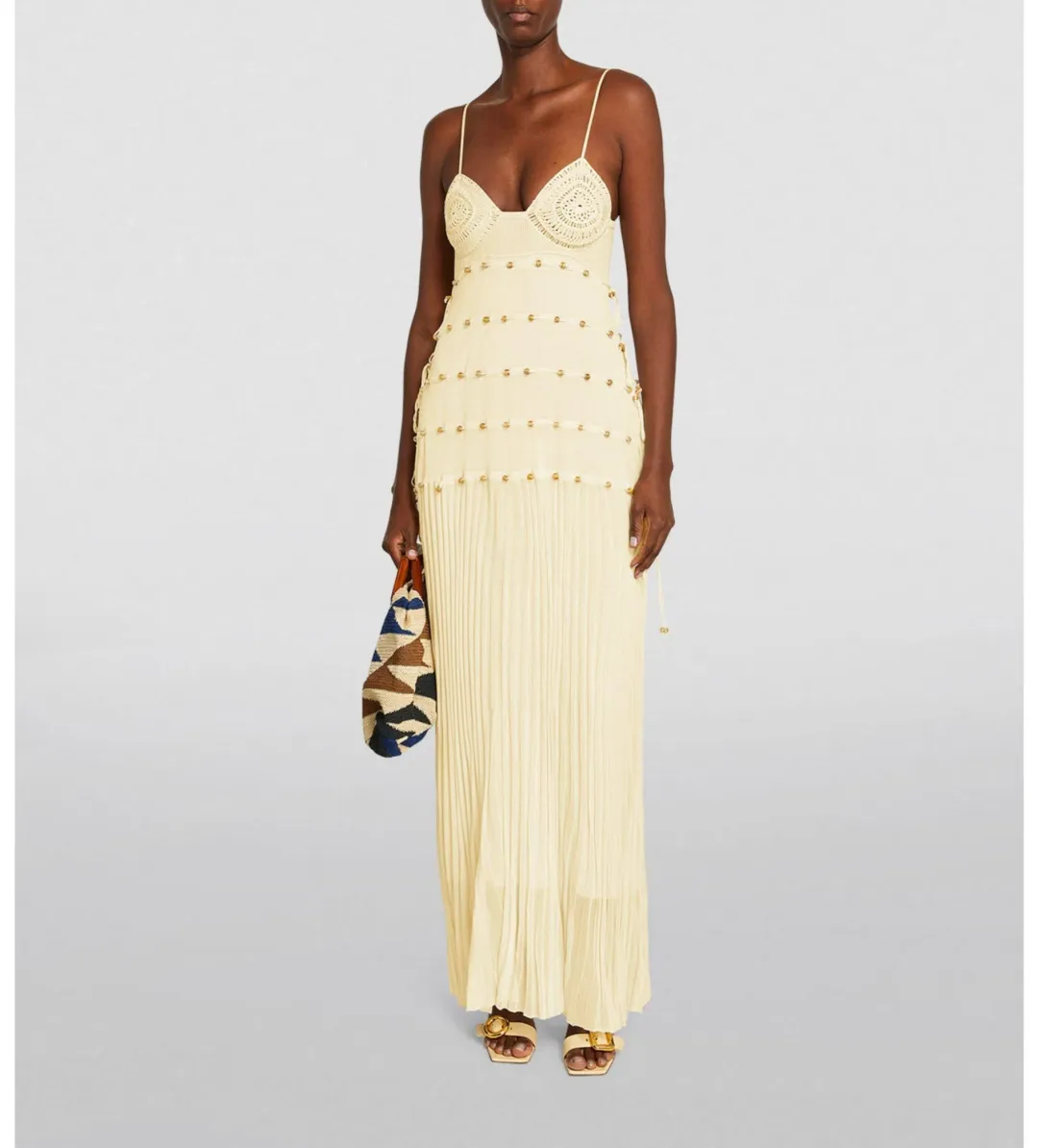 Christopher Esber Reminiscence Beaded Maxi Dress in Butter Size M / AU 10 for rent on The Volte - main image