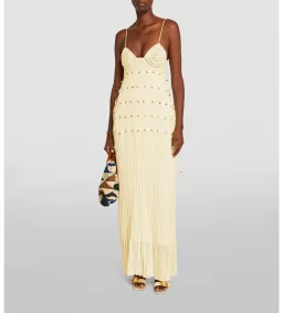 Christopher Esber Reminiscence Beaded Maxi Dress in Butter Size M / AU 10 for rent on The Volte - image 1