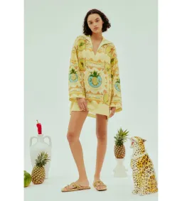 Alémais La Musica Tunic Dress Yellow Print Size AU 16 for rent on The Volte - image 1