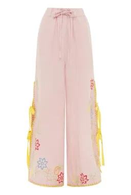 Alémais Olivia Embroidered Pant and Top Pink Size AU 16 for rent on The Volte - image 7