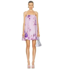Zimmermann Lightburst Puff Mini Dress in Purple Floral Size 2 / AU 6 for rent on The Volte - image 1