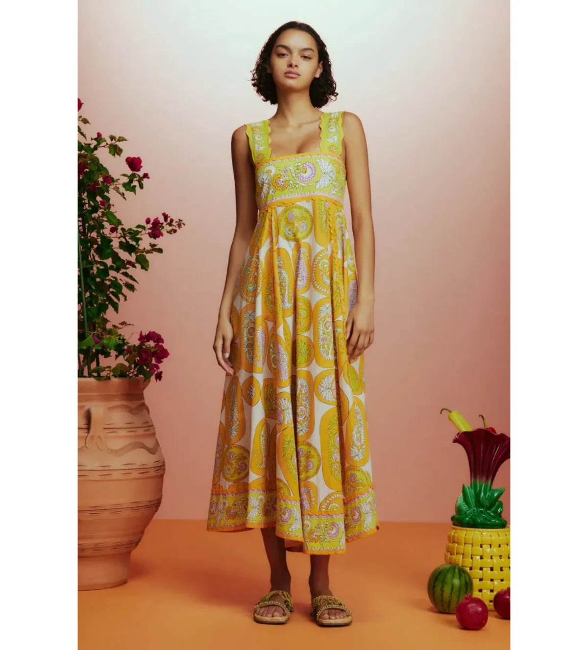 Alemais Diana Summer Dress Yellow Floral Size AU 16 - Image 1