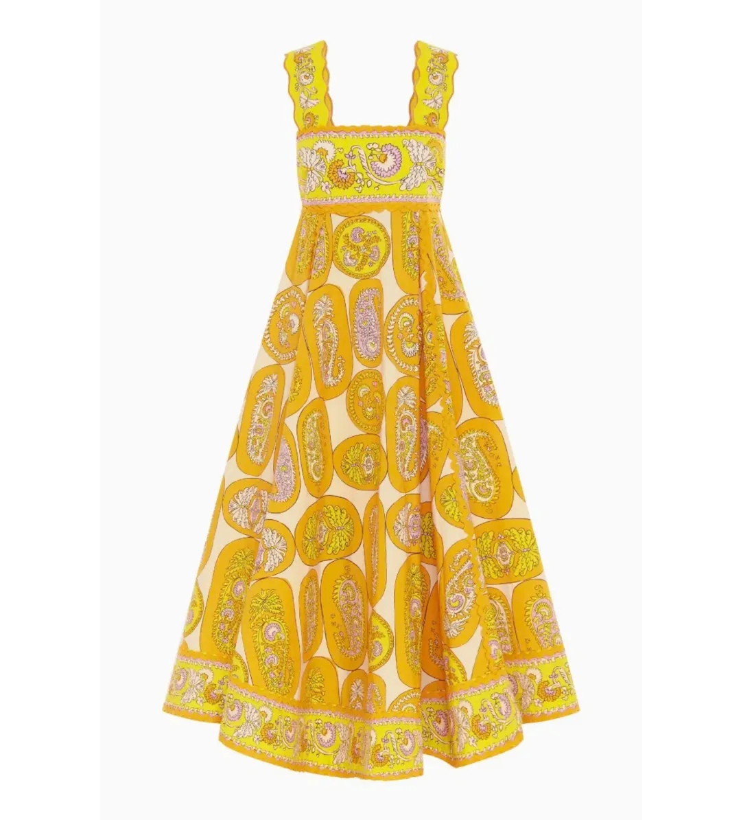 Alemais Diana Summer Dress Yellow Floral Size AU 10 for rent on The Volte - main image