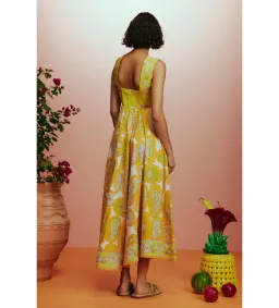 Alemais Diana Summer Dress Yellow Floral Size AU 10 for rent on The Volte - image 3