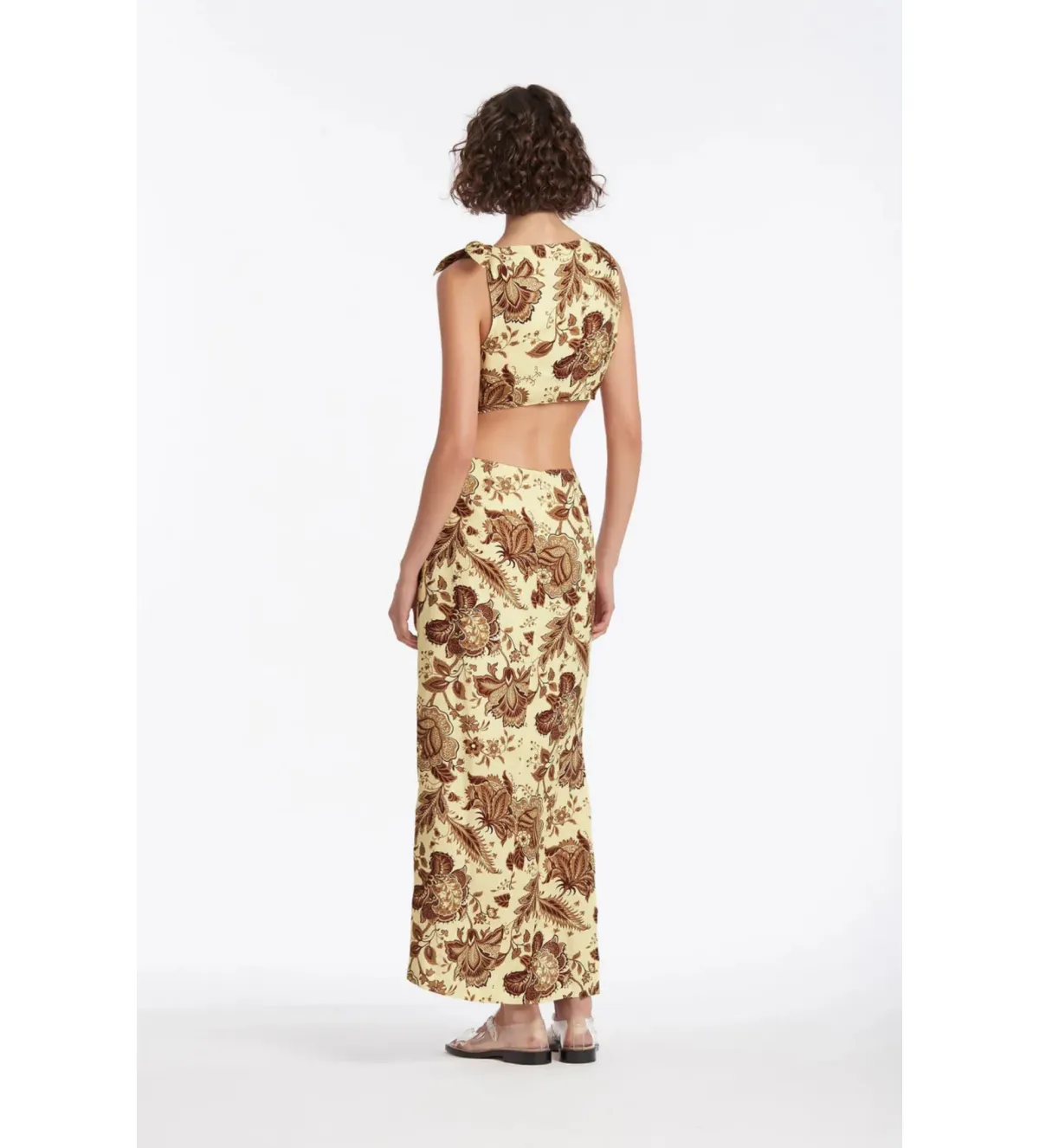 Sir The Label Rei Knot Midi Dress in Citrus Lilium Print Size 0 / AU 8 - Image 3