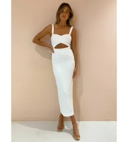 Shona Joy Simone Cut Out Dress In White Size 10 for rent on The Volte - image 1