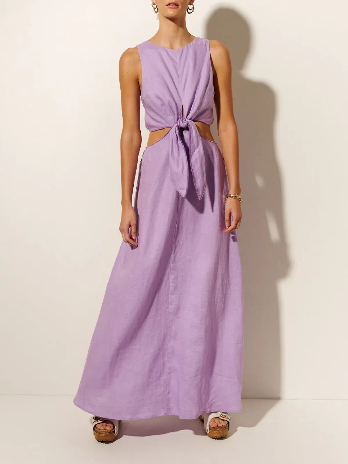 Kivari Ellie Cut Out Maxi Dress Lilac Size 16 - Image 3