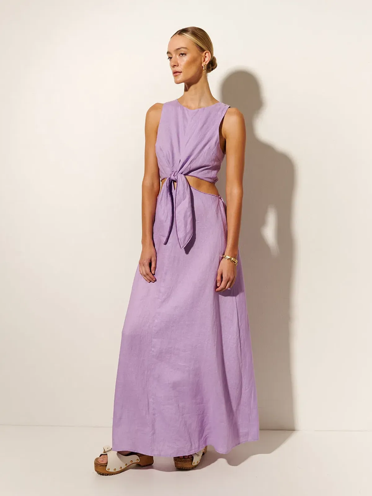 Kivari Ellie Cut Out Maxi Dress Lilac Size 16 - Image 2