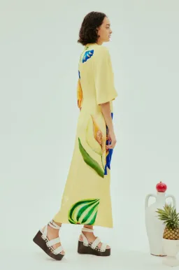 Alémais Dahlia Midi Dress Yellow Size 14 for rent on The Volte - image 3