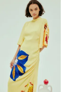 Alémais Dahlia Midi Dress Yellow Size 14 for rent on The Volte - image 2