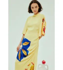 Alémais Dahlia Midi Dress Yellow/Floral Size 16 for rent on The Volte - image 2