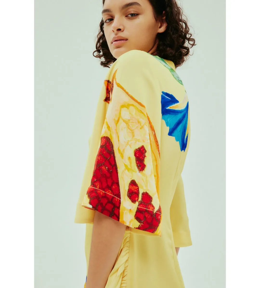 Alémais Dahlia Midi Dress Yellow/Floral Size 16 for rent on The Volte - main image