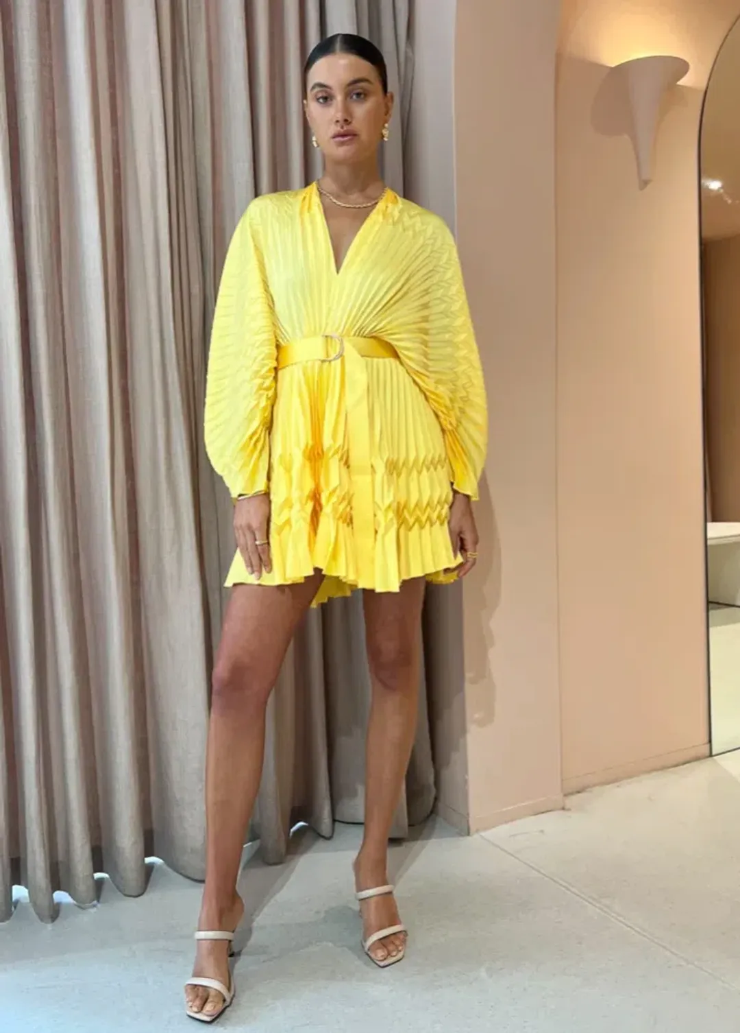 Acler Harrow Mini Dress Size 12 in Sunshine for rent on The Volte - main image