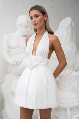 Eliya Bethani Mini Dress // Size 12 // White for rent on The Volte - image 1