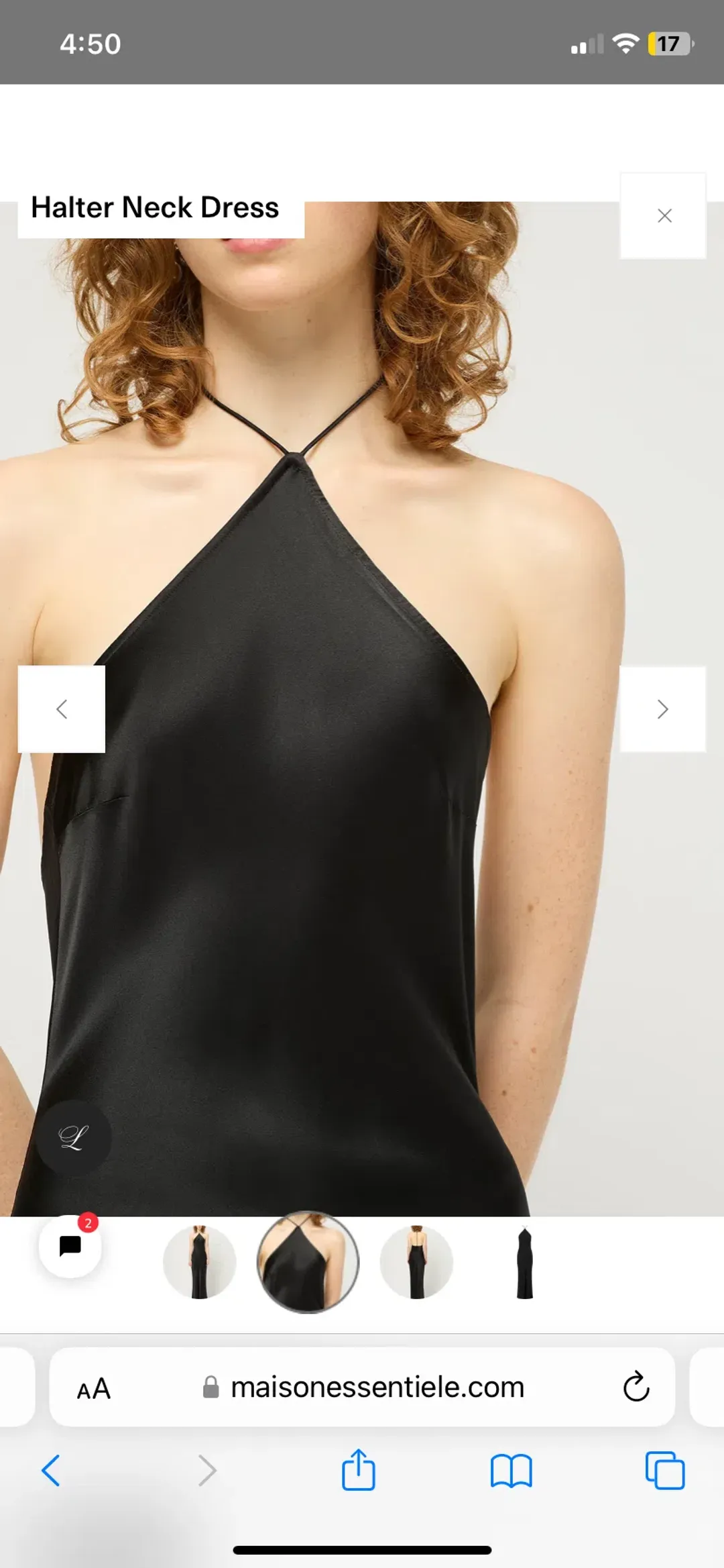 Maison essentiele halter neck dress Black S for rent on The Volte - main image