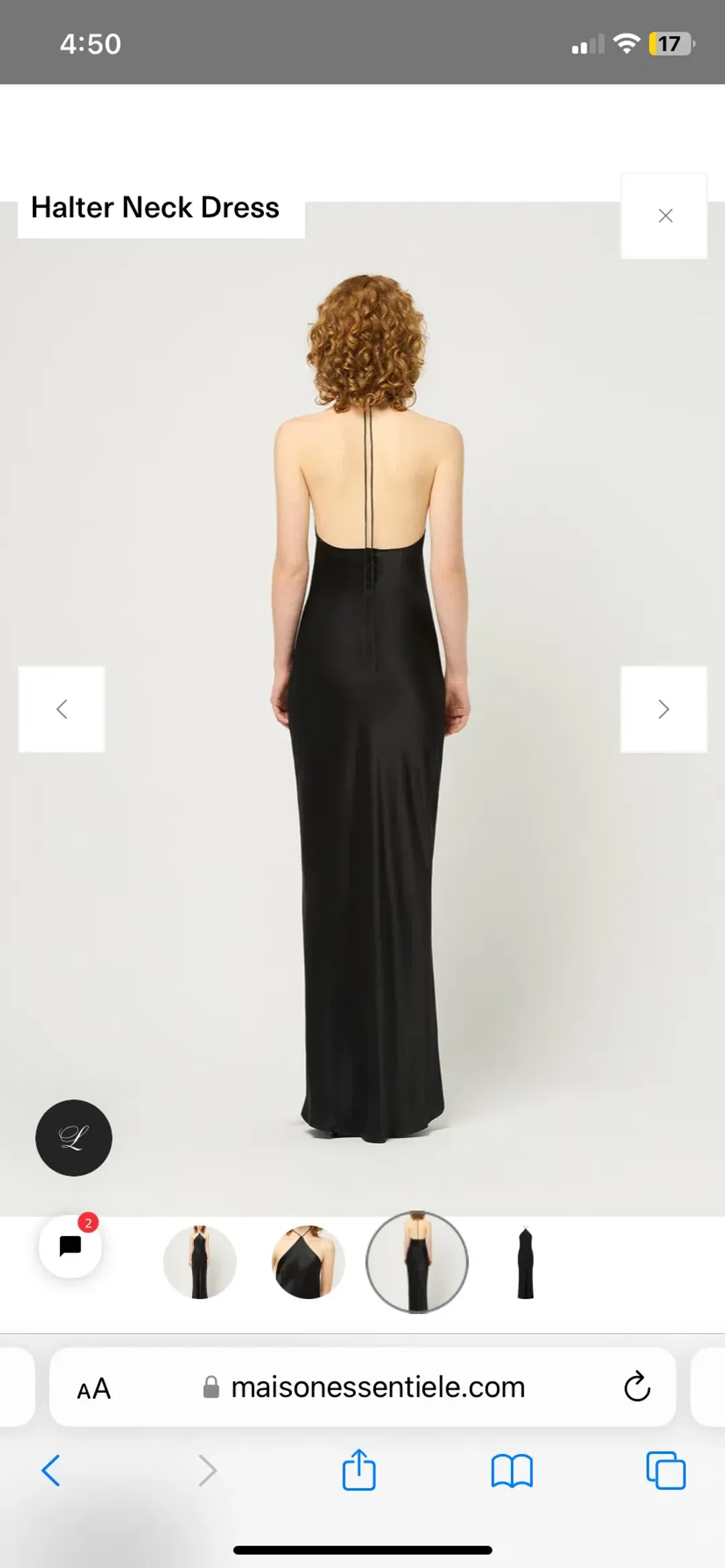 Maison essentiele halter neck dress Black S for rent on The Volte - main image