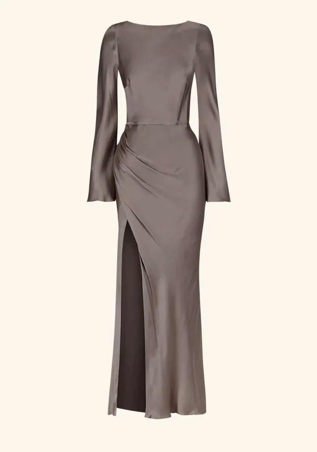 Shona Joy La Lune Flared Sleeve Side Split Midi Dress - Graphite Grey size 8 for rent on The Volte - main image