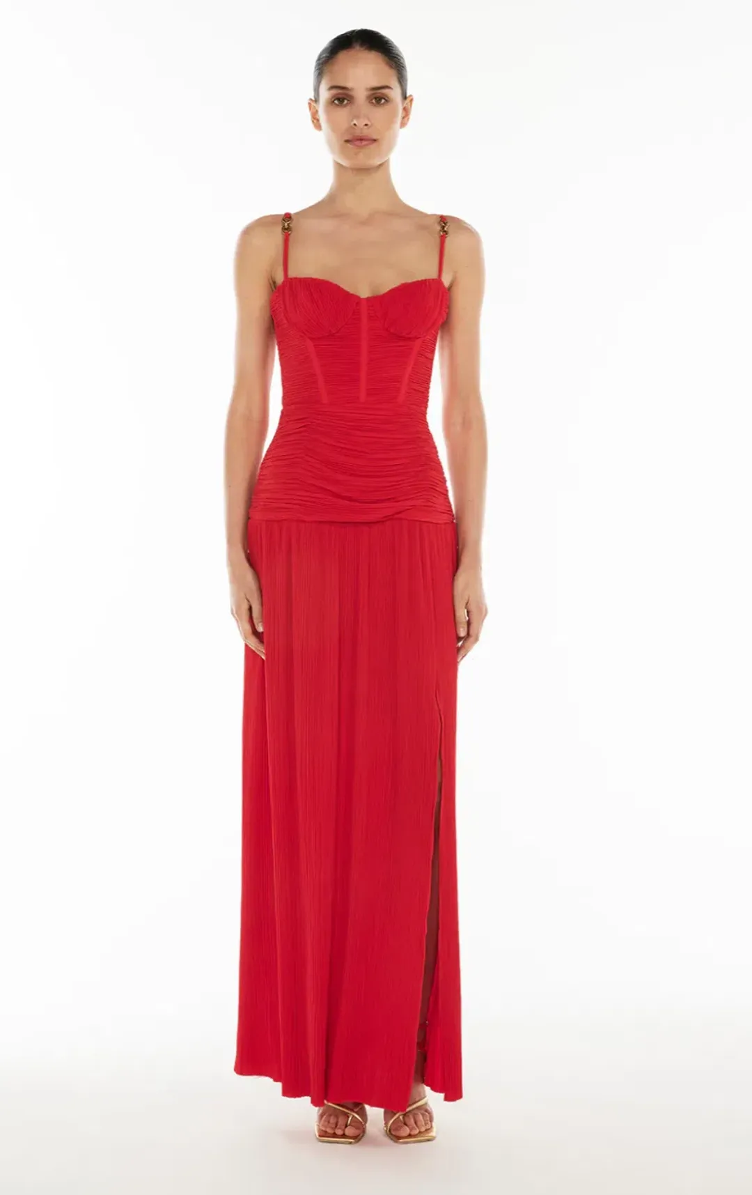 Manning Cartell Double Time Pleat Dress Red Size S/AU 8 for rent on The Volte - main image