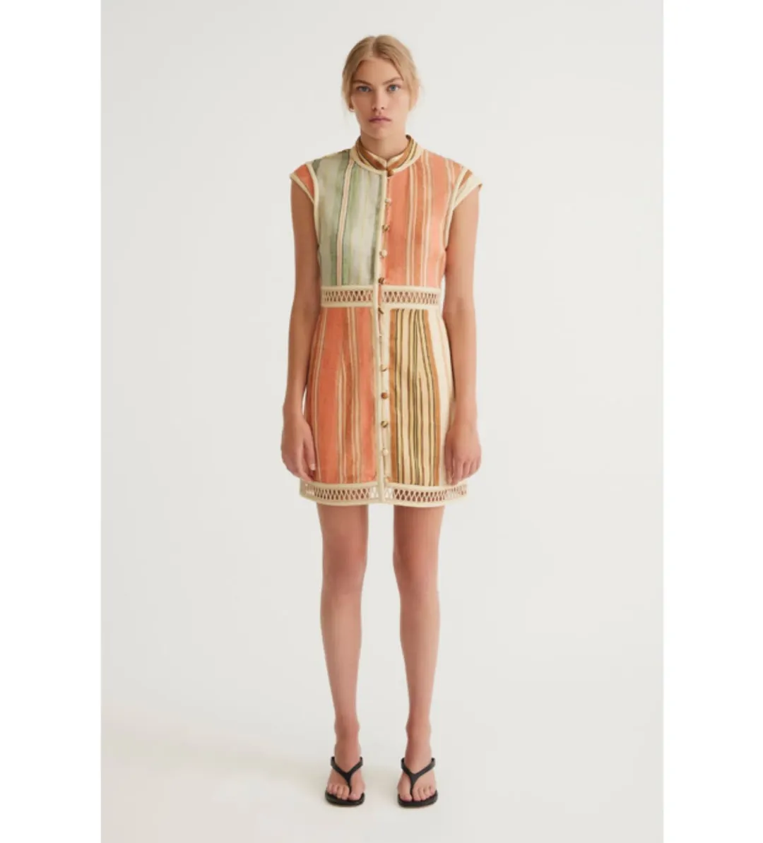 Antipodean Laude Panelled Mini Dress Multi Size 8 for rent on The Volte - main image