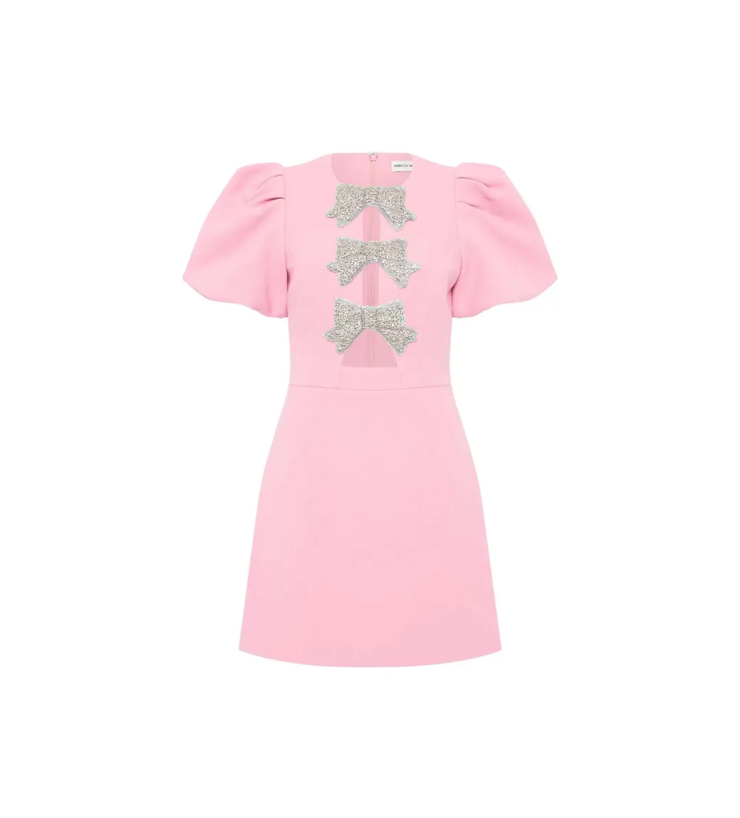 Rebecca Vallance Juliana Puff Sleeve Mini Dress Pink Size AU 12 for rent on The Volte - main image