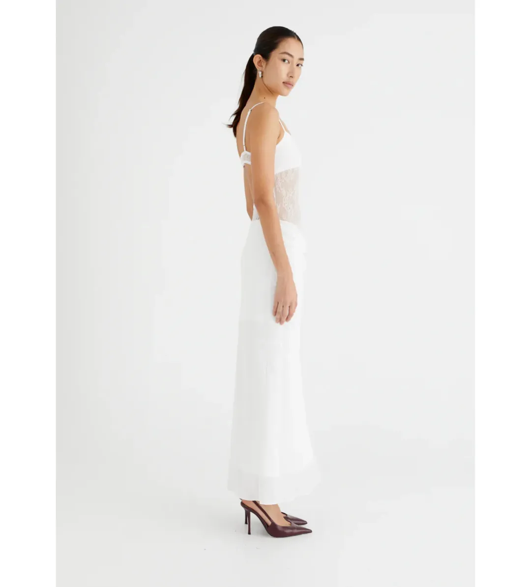 Benni Gabriel Maxi Dress White Size AU 6 for rent on The Volte - main image
